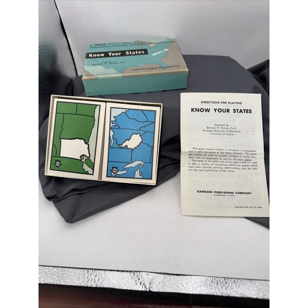 Know Your States-Geography Learning Game - Copyright 1956 Directions Included